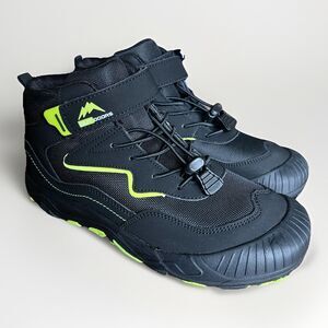 Kids Waterproof Hiking Boots Size 3 Black  Neon Green